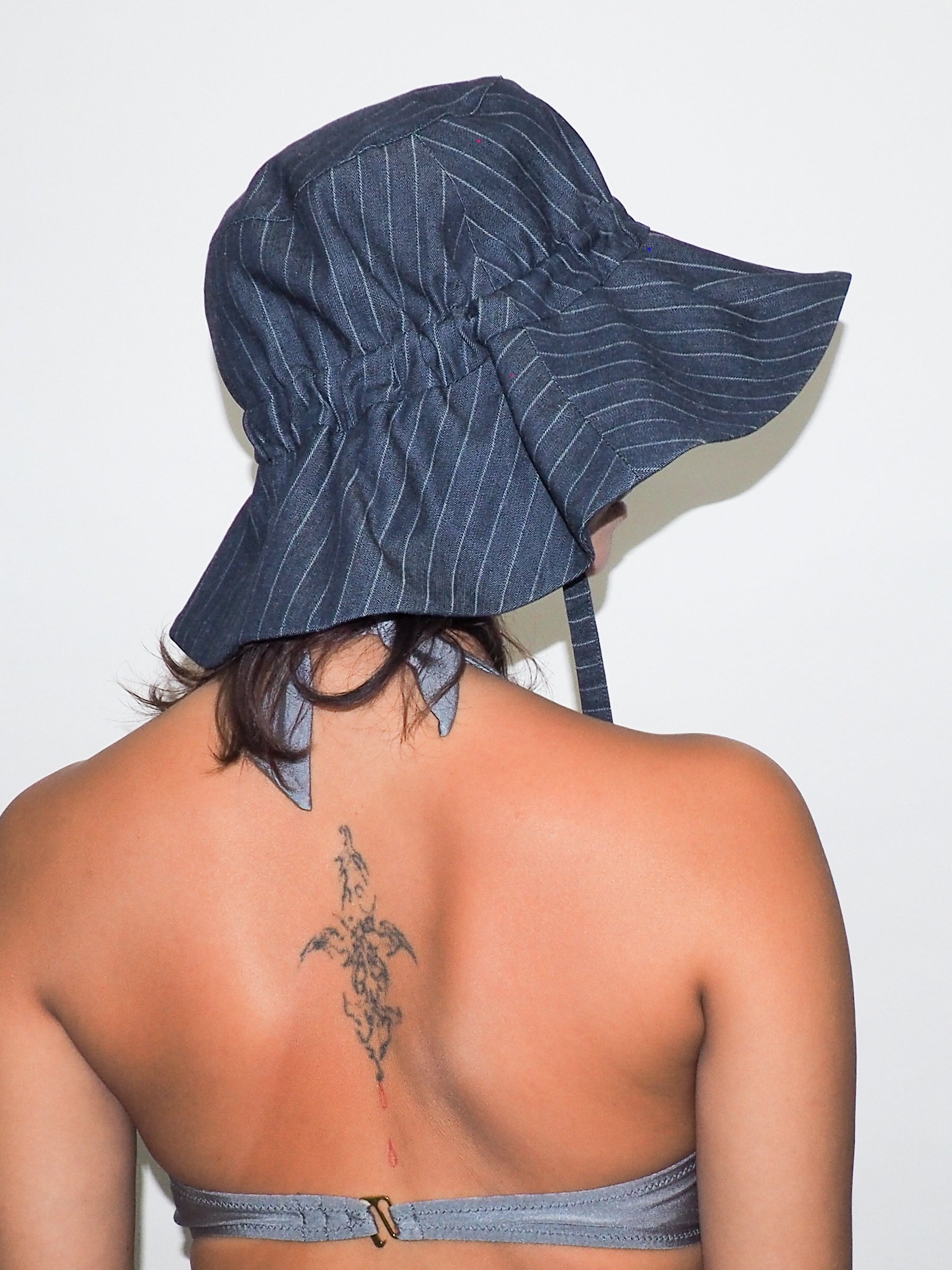 Forza Hat in Indigo Denim Pinstripe - CLYDE