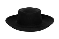 Shallow Brim Gambler Hat in Black - CLYDE