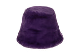 Faux Fur Bucket Hat in Purple - 1 left - CLYDE
