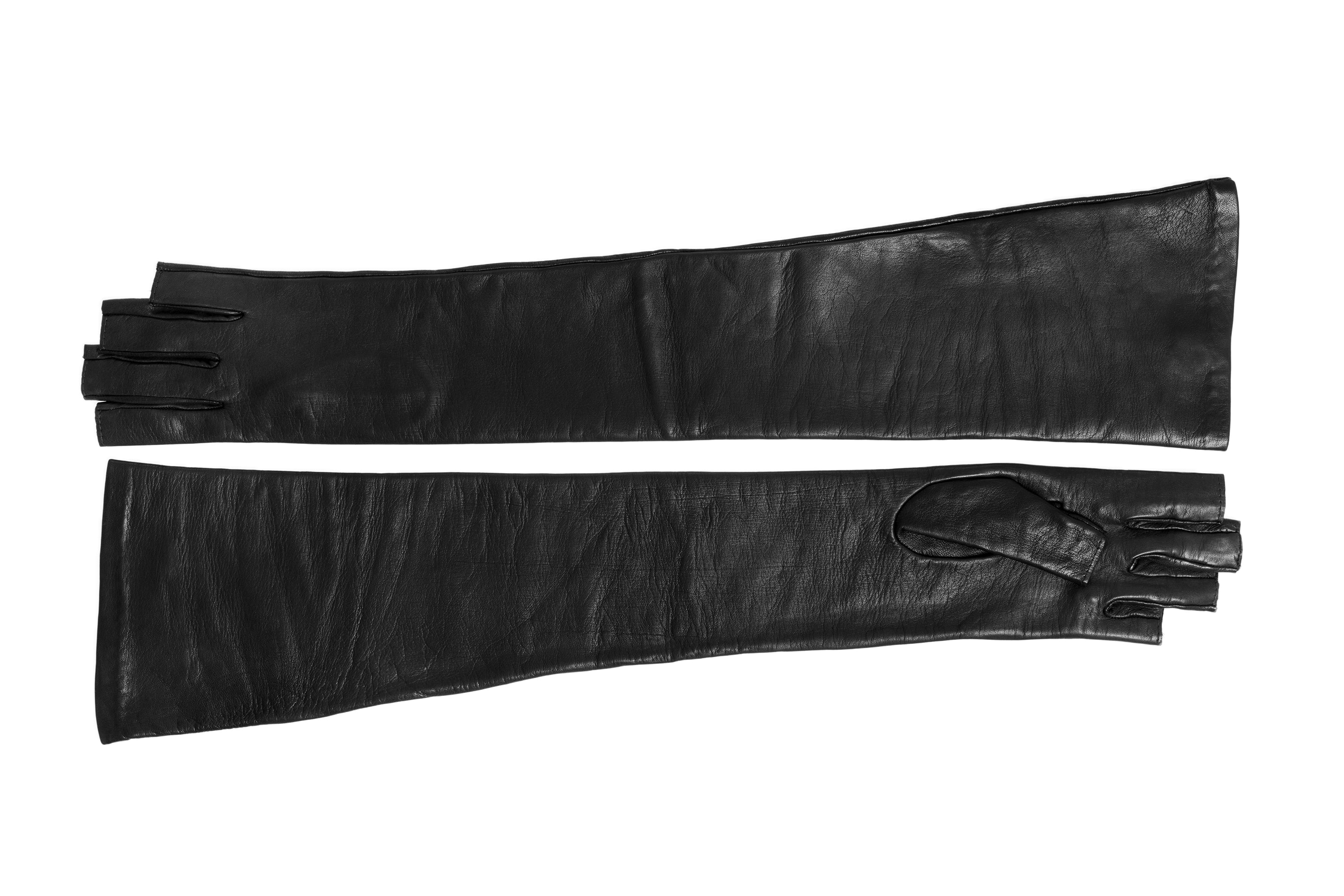 Tipless Moonlight Gloves in Black Lambskin - CLYDE