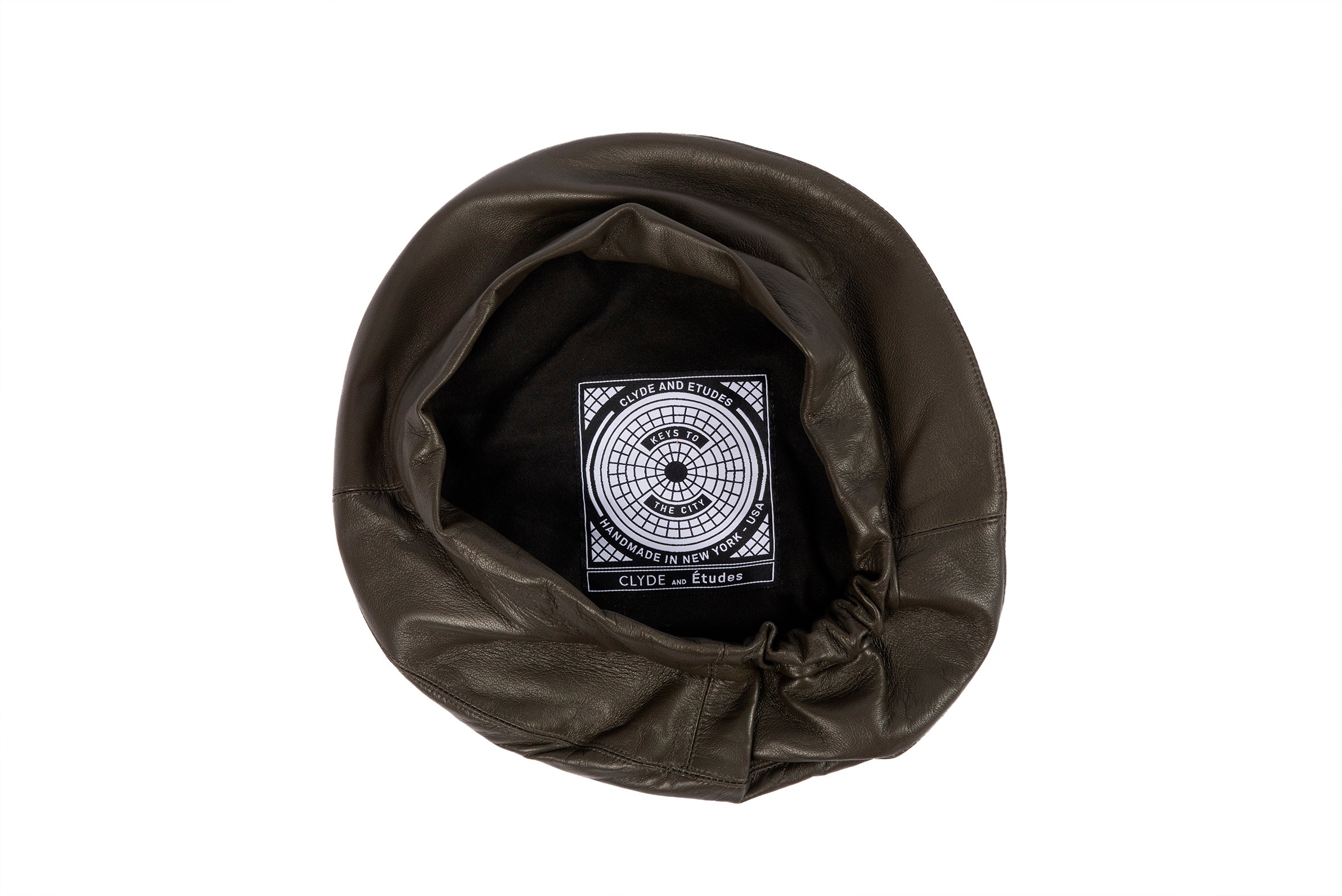 ÉTUDES x CLYDE Lambskin Beret in Army Green - CLYDE