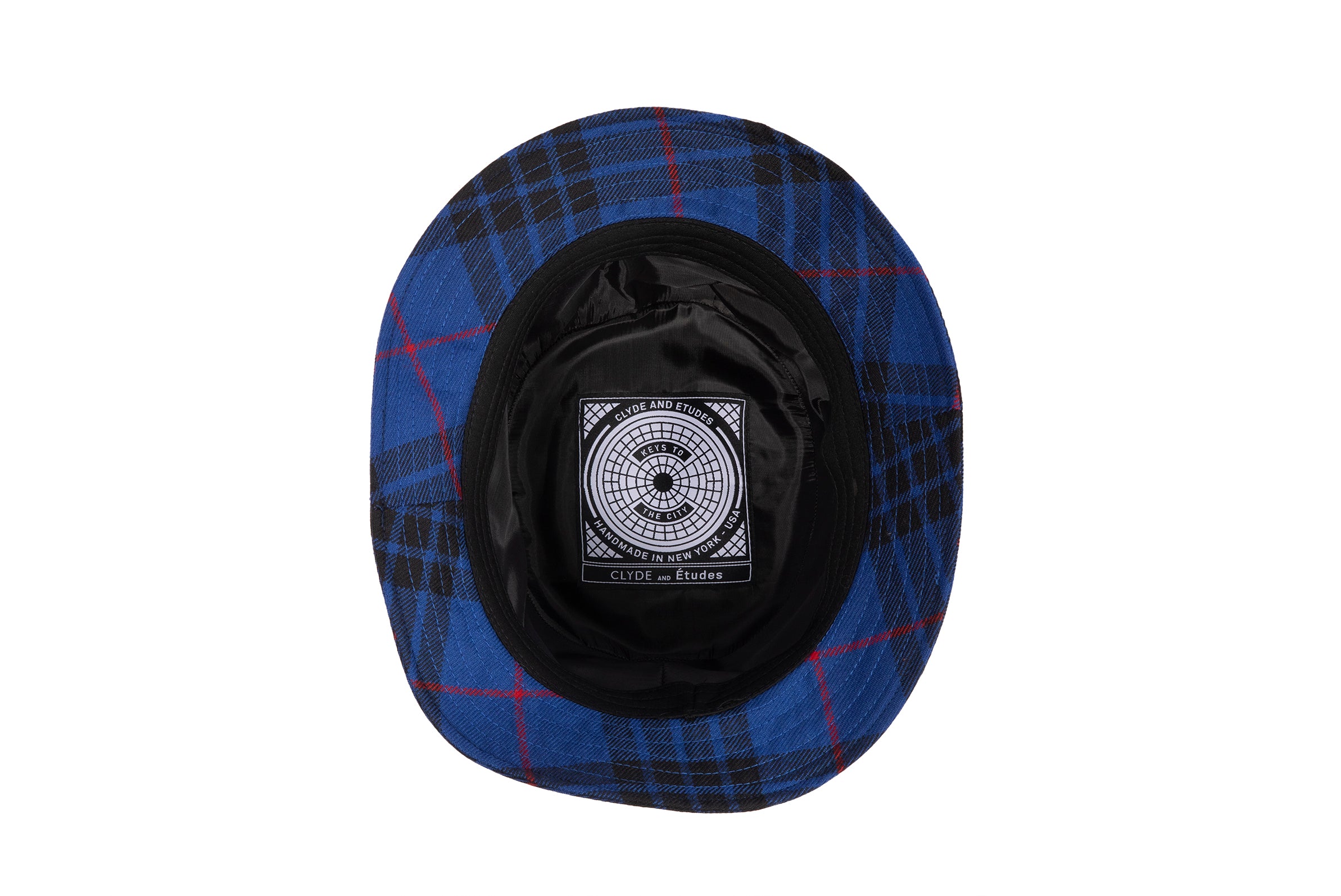 ÉTUDES x CLYDE Bucket Hat in Tartan Blue - CLYDE