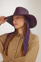 Caro Hat w. Neck Shade in Ube Toquilla Straw - CLYDE