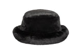 Faux Fur Bucket Hat in Black - CLYDE