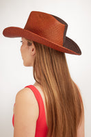 Cowboy Hat in 2 Tone Lava Rock Toquilla Straw - 3 left - CLYDE