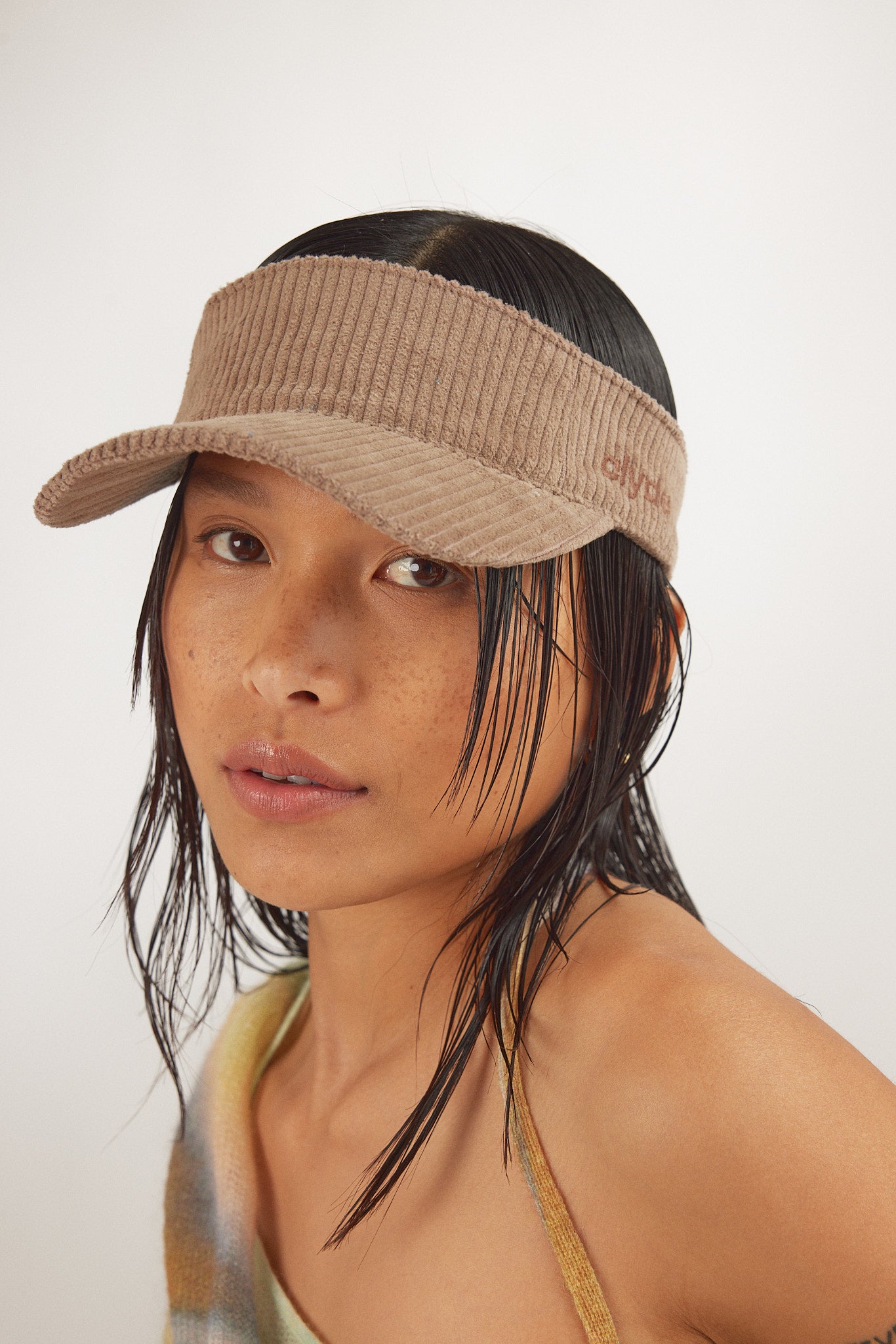 Sport Visor in Khaki Corduroy - CLYDE