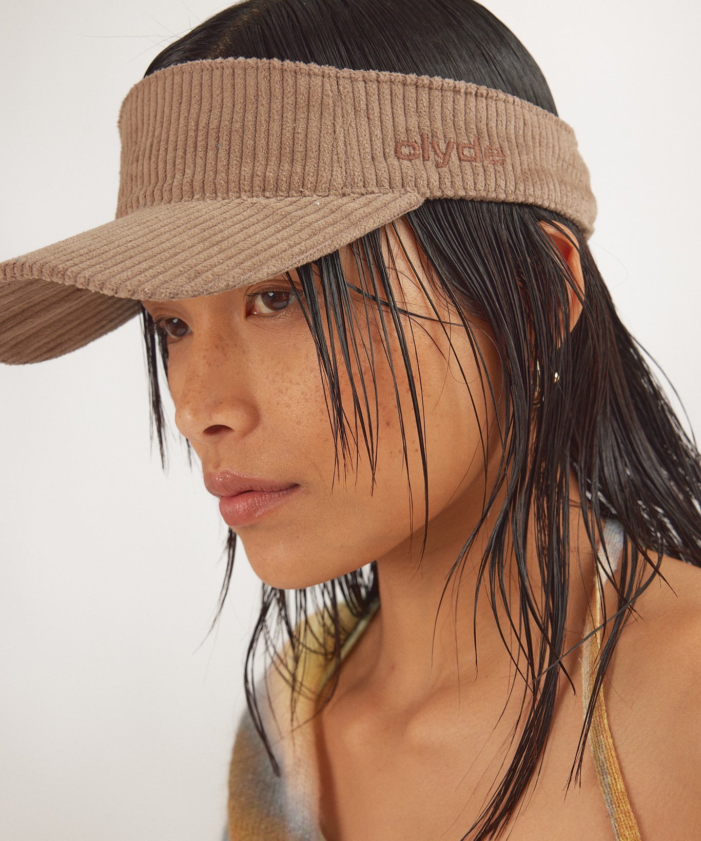 Sport Visor in Khaki Corduroy - CLYDE