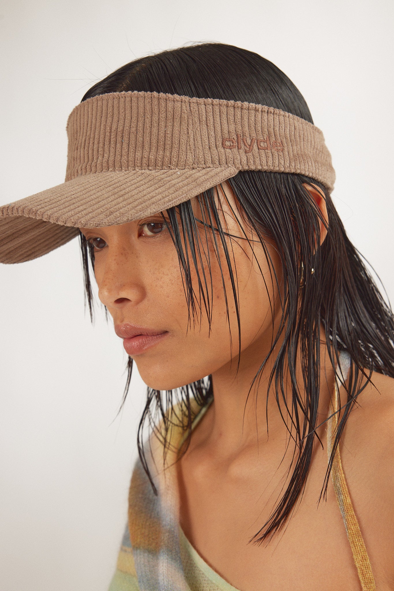 Sport Visor in Khaki Corduroy - CLYDE