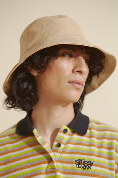 Ebi Bucket Hat in Taupe Lambskin - CLYDE