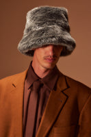 Faux Fur Bucket Hat in Ore - 1 left - CLYDE