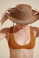Gambler Hat in Brown Melange Toquilla Straw - CLYDE
