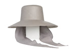 Medium Brim Flat Top Hat in Graphite w. Neck Shade - CLYDE