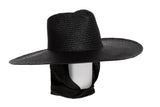 Caro Hat w. Neck Shade in Black Toquilla Straw - CLYDE