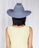 Cowboy Hat in Denim Blue Panama Straw - CLYDE