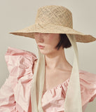 Pearl Hat w. Neck Scarf in Seagrass Straw - 1 left - CLYDE